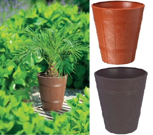 Doniczka Drewnopodobna Palmówka 4 fi 34cm - 2 kolory