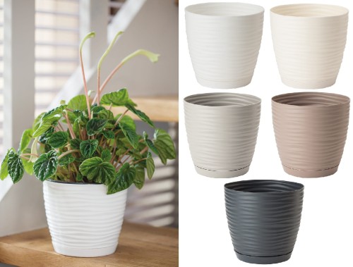 Doniczka Sahara petit 17 z podstawkiem - 5 kolorów