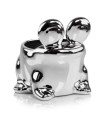 Osłonka doniczka żabka żaba srebrna silver 18 cm