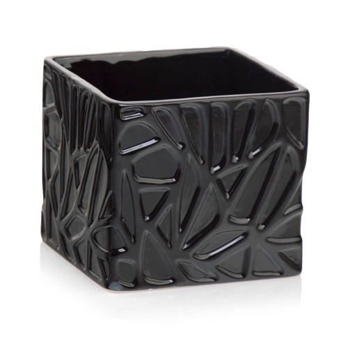 Doniczka ceramiczna Kwadrat Piano Black 18