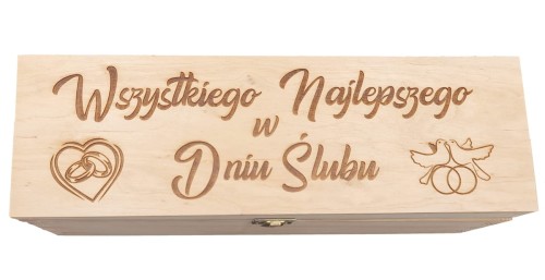 Skrzynka Kuferek na Wino - Prezent na Ślub 