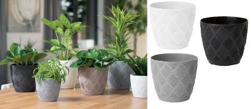 Doniczka Flow Petit 17 z podstawkiem - 3 kolory