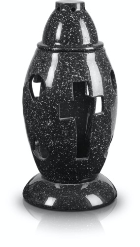 Znicz Ceramiczny Nagrobkowy Czarny 28 cm