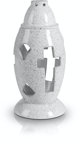 Znicz Ceramiczny Nagrobkowy Biały 28 cm