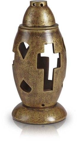 Znicz Ceramiczny Nagrobkowy Złoty 28 cm