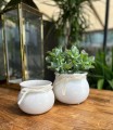 Doniczka ceramiczna Lisbon ze wstążką 14 Krem