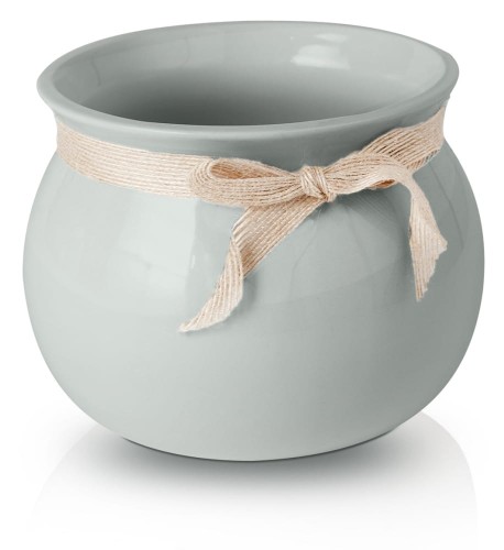 Doniczka ceramiczna Lisbon ze wstążką 14 Szary