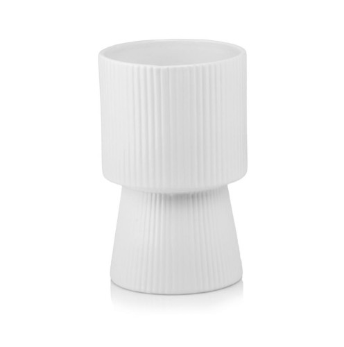 Doniczka osłonka Ryflowany Kielich WHITE Barcelona 22 cm