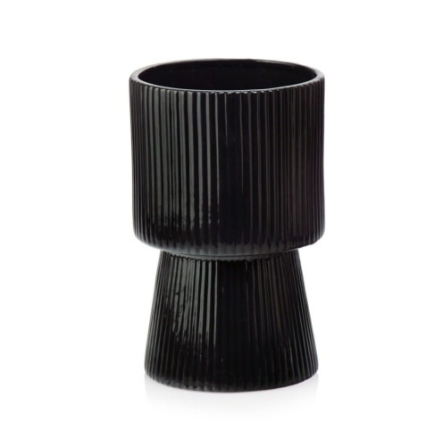 Doniczka osłonka Ryflowany Kielich BLACK Barcelona 22 cm