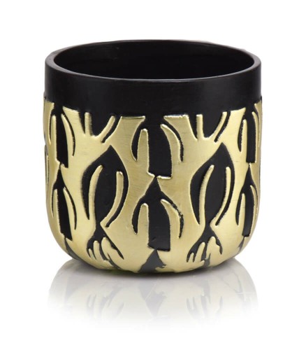 Doniczka osłonka Vintage Black & Gold 13 cm