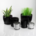 Donica ceramiczna z podstawkiem 17 cm - Silver