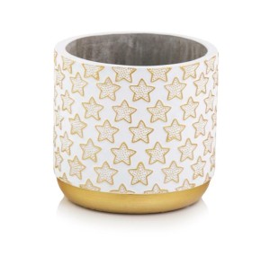 Osłonka Doniczka Christmas Złote gwiazdy