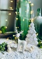 Figurka Renifer stojący Christmas White & Gold - 15 cm 