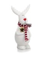 Figurka Renifer siedzący Christmas White Szalik - 17 cm 