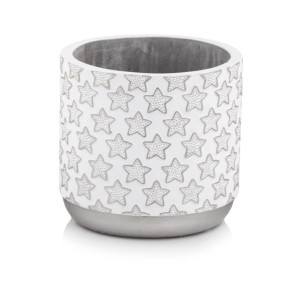 Osłonka Doniczka Christmas Srebrne gwiazdy 