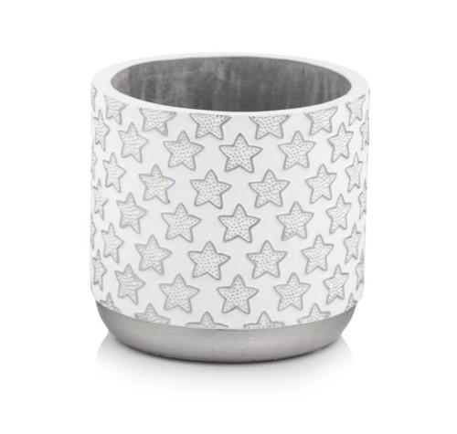 Osłonka Doniczka Christmas Srebrne gwiazdy 