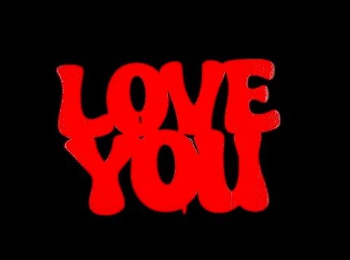 Napis / Pik "LOVE YOU" 