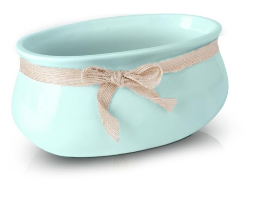 Owalna donica ceramiczna Lisbon 18 - miętowy