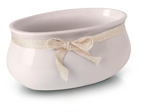 Owalna donica ceramiczna Lisbon 18 - różowy