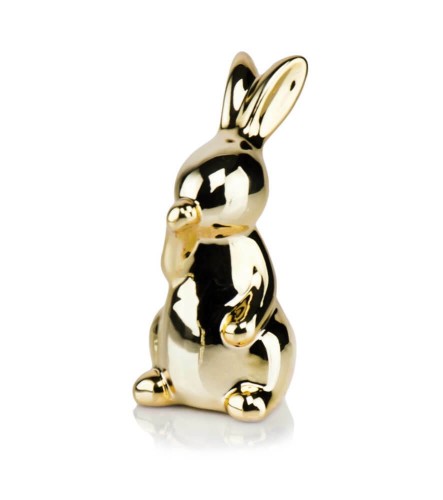 Figurka ceramiczna królik GOLD 12 cm (1)