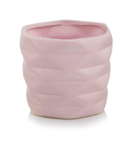 Doniczka osłonka ceramiczna Barcelona Różowa 15 cm 
