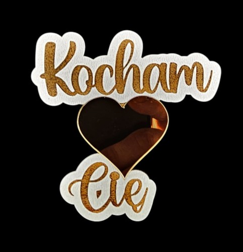 Napis / PIK "Kocham Cię "-grawer LUSTRO