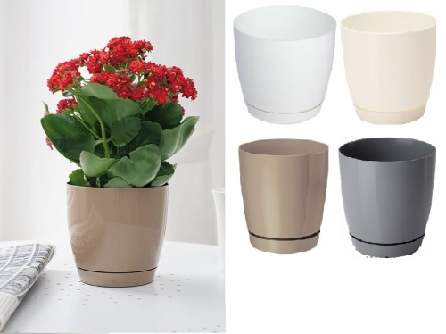 Doniczka Toscana okrągła 25 z podstawkiem - 4 kolory