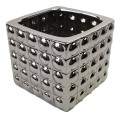 Osłonka Doniczka ceramiczna Kwadrat Duży Bąbel SILVER 18 cm