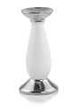 Świecznik ceramiczny White & Silver 18 cm