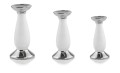 Świecznik ceramiczny White & Silver 25 cm