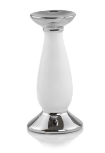Świecznik ceramiczny White & Silver 32 cm