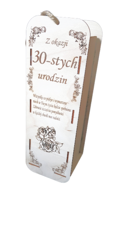 Skrzynka na wino 35 cm. 30-ste urodziny.