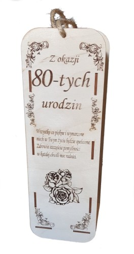 Skrzynka na wino 35 cm. 80-te urodziny.