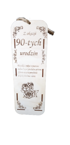 Skrzynka na wino 35 cm. 90-te urodziny.