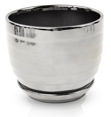 Donica ceramiczna z podstawkiem 18 - Silver
