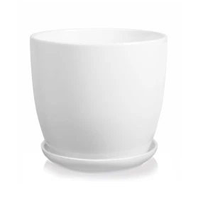 Donica ceramiczna z podstawkiem 17 - Biała
