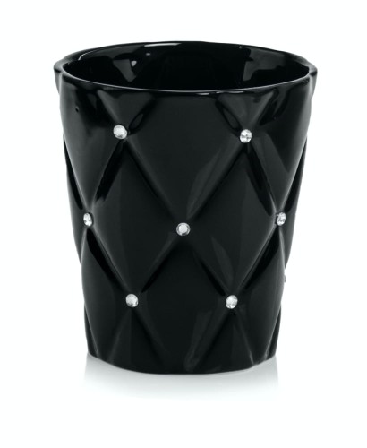 Osłonka storczyk Glamour Pikowana Black-cyrkonie