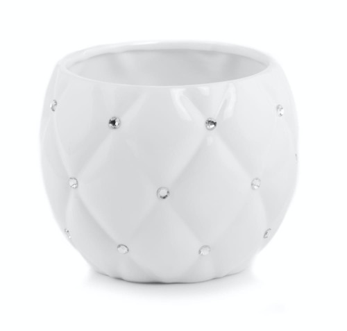 Osłonka kula Glamour Pikowana White-cyrkonie