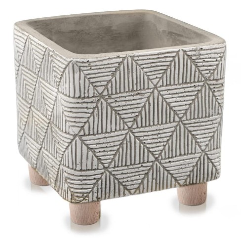 Osłonka ETNO z betonu dekoracyjnego na drewnianych nogach 18 cm