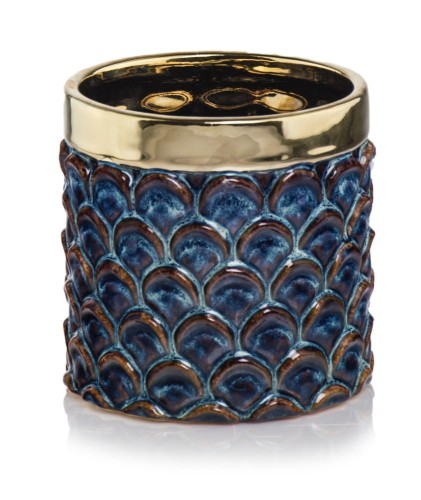 Osłonka cylinder ceramiczna VINTAGE BLUE & Gold 16