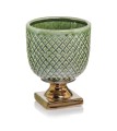 Osłonka Kielich ceramiczna VINTAGE GREEN & Gold 22