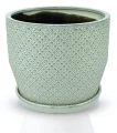 Doniczka ceramiczna z podstawką Vintage Miętowa 30 cm