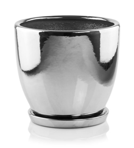 Donica ceramiczna z podstawkiem 15 - Silver